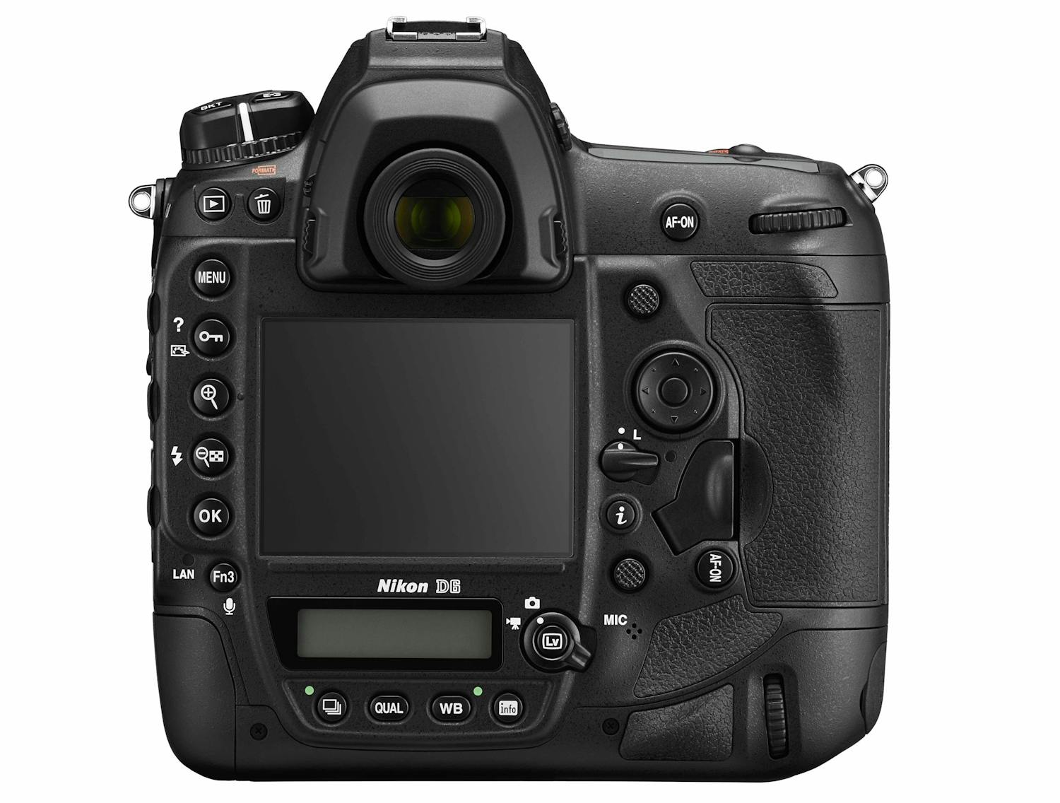 Nikon D6 sett bakfra.